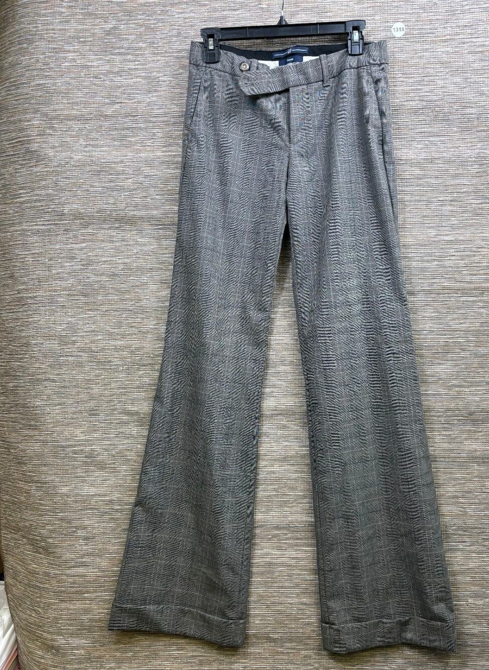 GAP Trouser Pants Women’s Size 2X Long Plaid Gray Bootcut Mid Rise Stretch